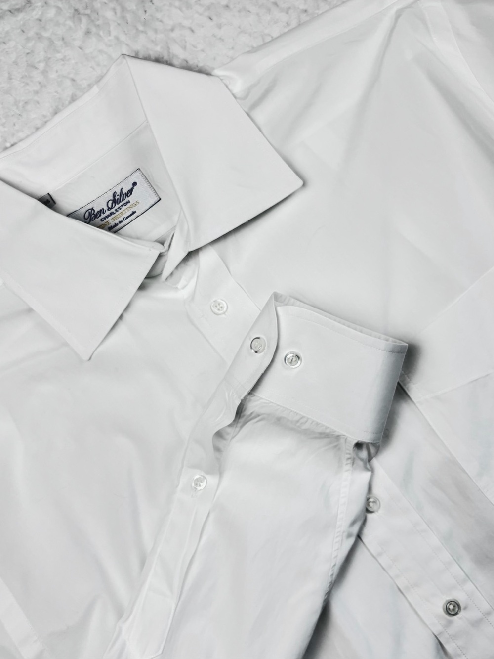 Ben Silver Charleston Men's White Long Sleeve Dress Shirt Size 16.5